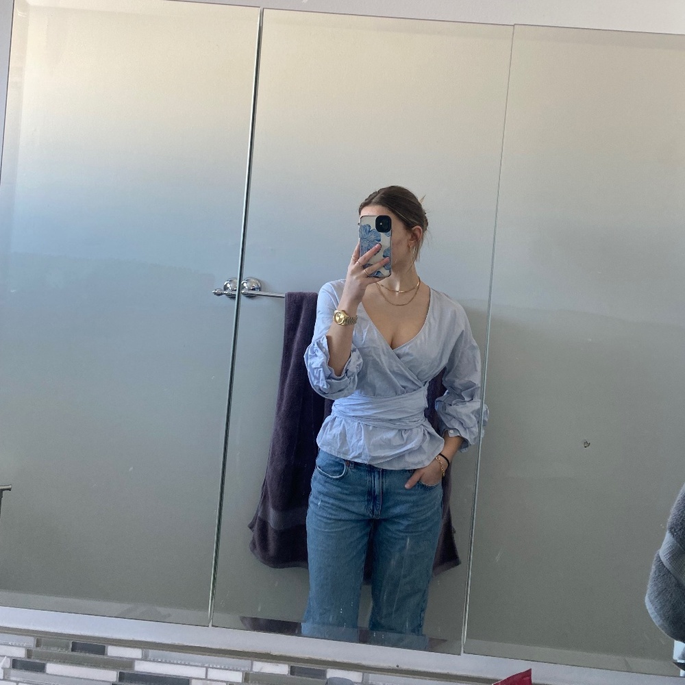 Wrapover Cotton Blouse